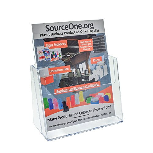Clear Acrylic Countertop Organizer SourceOne 4 Wide Tri-Fold Brochure and Business Card Holder for 4 Wide Tri-Fold Booklets