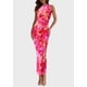 thumbnail image 3 of Vestido PRETTYGARDEN Floral sin Mangas de Malla Maxi Rosa Talle S, 3 of 5