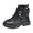 Black, variant on WXFAZCVU Girls Boots Bow Shaped Lace up Platform Leather Boots Versatile Daily School Wear Size 2