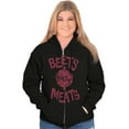 thumbnail image 3 of Beets Not Meats Clean Eating Veggie Unisex Fleece Graphic Zip Up Hoodie Brisco Brands 2X, 3 of 5