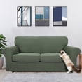 thumbnail image 2 of JIATER 3-Piece Sofa Cover Stretch Couch Cover Washable Sofa Slipcover Furniture Protector with 2 Cushion Covers,Loveseat Army Green, 2 of 8