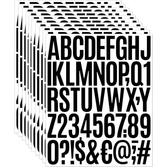 CCOCC Letter Stickers 2 Inch,8 Sheets Large Alphabet Stickers,Waterproof Vinyl Letter Decals,Self Adhesive Letters for Mailbox,Address Sign,Business Window,Storage Bin Organization(Black)