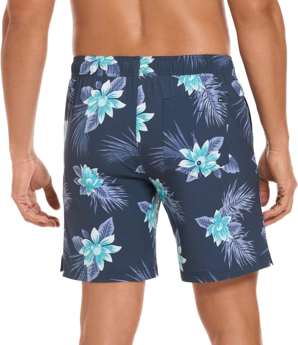 Hurley Mens Swim Short (Dark Blue Floral, Large)
