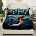 YST 3D Octopus Bed Sheets Set Sea Animal Queen Sheet Set for Kids Teens