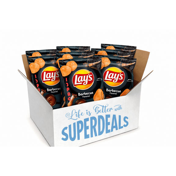 Lay's Potato Chips | BBQ | Value Pack Bundled by SUPERDEALS | 1.5 Oz Bag | Pack of 12 with Mystery Gift