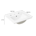 thumbnail image 3 of Modway Cayman Modern 18" Bathroom Sink in White With Rectangular Basin, 3 of 5