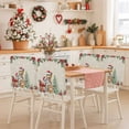 thumbnail image 2 of Christmas Cat Chair Covers Set of 1 Winter Snowflake Christmas Tree Poinsettia Chair Back Covers Stretch Removable Washable Slipcovers Protector for Dining Room Kitchen Party Decor, 2 of 5
