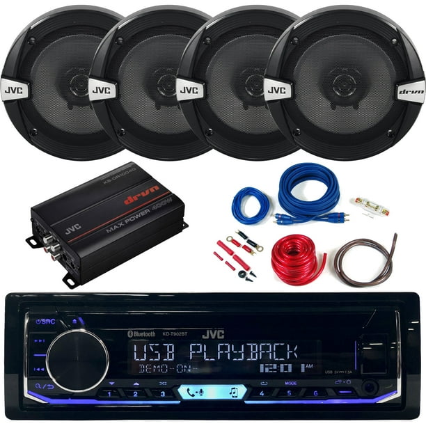 JVC Single DIN Bluetooth USB AUX AM/FM Radio Stereo CD Player Car Audio