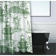 thumbnail image 3 of Simply Daisy 70" W x 73" L China Old Polyester Shower Curtain, Green [1 Ct], 3 of 5