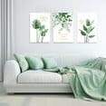 thumbnail image 2 of 3pcs Art Deco Green Plant Leaf Canvas Wall Art Prints, Frameless Modern Rustic Posters for Living Room Bedroom Classroom, Summer Season Indoor Wall Hanging Decor, 2 of 4