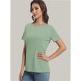 thumbnail image 4 of Womens Short Sleeve Basic Shirts Crewneck Tees Loose Fit Fashion Tops Casual Summer Clothes, 4 of 6