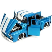 Jada Toys 31541 1956 Ford F100 Pickup Truck Metallic Stripes & Extra Wheels Just Trucks Series 1 by 24 Diecast Model Car Play Vehicle