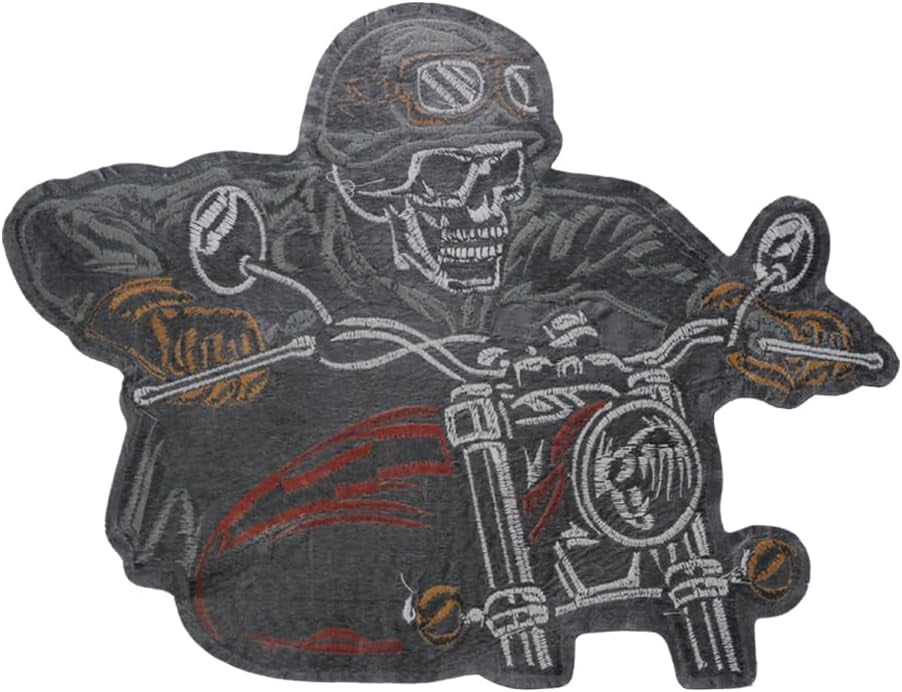 Skull Motorcycle Driver Iron on Jacket Backpacks Biker Patches Individuality Fabric Badge DIY Decorative Fabric Patch 1 Piece