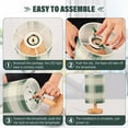 thumbnail image 4 of Tartan Fabric Green Plaids Table Lamp with USB Port LED Warm Light Lamp Night Light Home Decor, 4 of 7