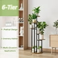 thumbnail image 5 of Plant Stand Indoor 6 Tier 9 Potted Multiple Flower Pot Holder for Patio Garden Balcony Living Room Corner (6 Tier Black+Rustic Brown), 5 of 12