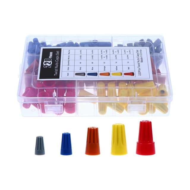 MasteelfCA 1 Set/220PCS Nut Spring Insert Insulating Wire Connector Quick Connection