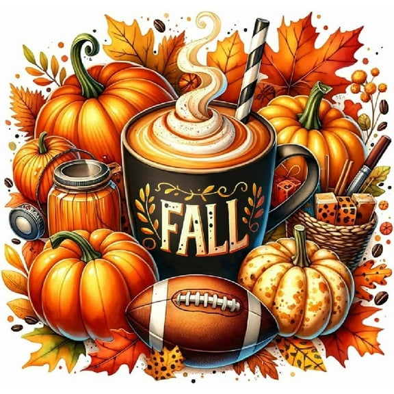 Fall Diamond Painting Kits for Adults, 5D DIY Pumpkin Diamond Art Kits,  Full Round Drill Diamond Dots Painting Gem Art Craft for Home 11.8x11.8in