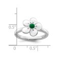 thumbnail image 3 of Sterling Silver Hawthorn Flower Ring with White and Green Enamel, 3 of 4
