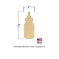 thumbnail image 2 of Package of 10, Small 2" x 5" x 1/4" Baltic Birch Plywood Baby Bottle Wood Cutout for Wood Craft Project, Children or Adult Art Work, Home Décor and DIY Fun, Made in USA, 2 of 2