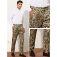 thumbnail image 5 of Unique Bargains Men's Animal Printed Dress Pants Regular Fit Pattern Trousers 34 Khaki, 5 of 6