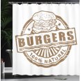 thumbnail image 3 of Ambesonne Burger Shower Curtain, Natural Food Rubber Stamp, 69"Wx75"L, Cocoa White, 3 of 4