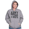 thumbnail image 3 of US Army Wife Military Star Logo Women Plus Size Zipper Hoodie Brisco Brands 2X, 3 of 4