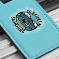 thumbnail image 6 of I'd Rather Be Swimming Faux Leather Travel Luggage Tag, 6 of 7