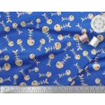 thumbnail image 2 of Soimoi Blue Viscose Chiffon Fabric Fish Skeleton Ocean Print Sewing Fabric Yard 42 Inch Wide, 2 of 3