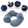 thumbnail image 3 of Self-Inflatable Plush Pillow for Travel Airplane with Bag Green 2 Pack, 3 of 7