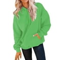 thumbnail image 1 of Chandails en Molleton à Capuche pour Femmes, Pull de Mode à Manches Longues avec Poche, Vert, 1 of 4