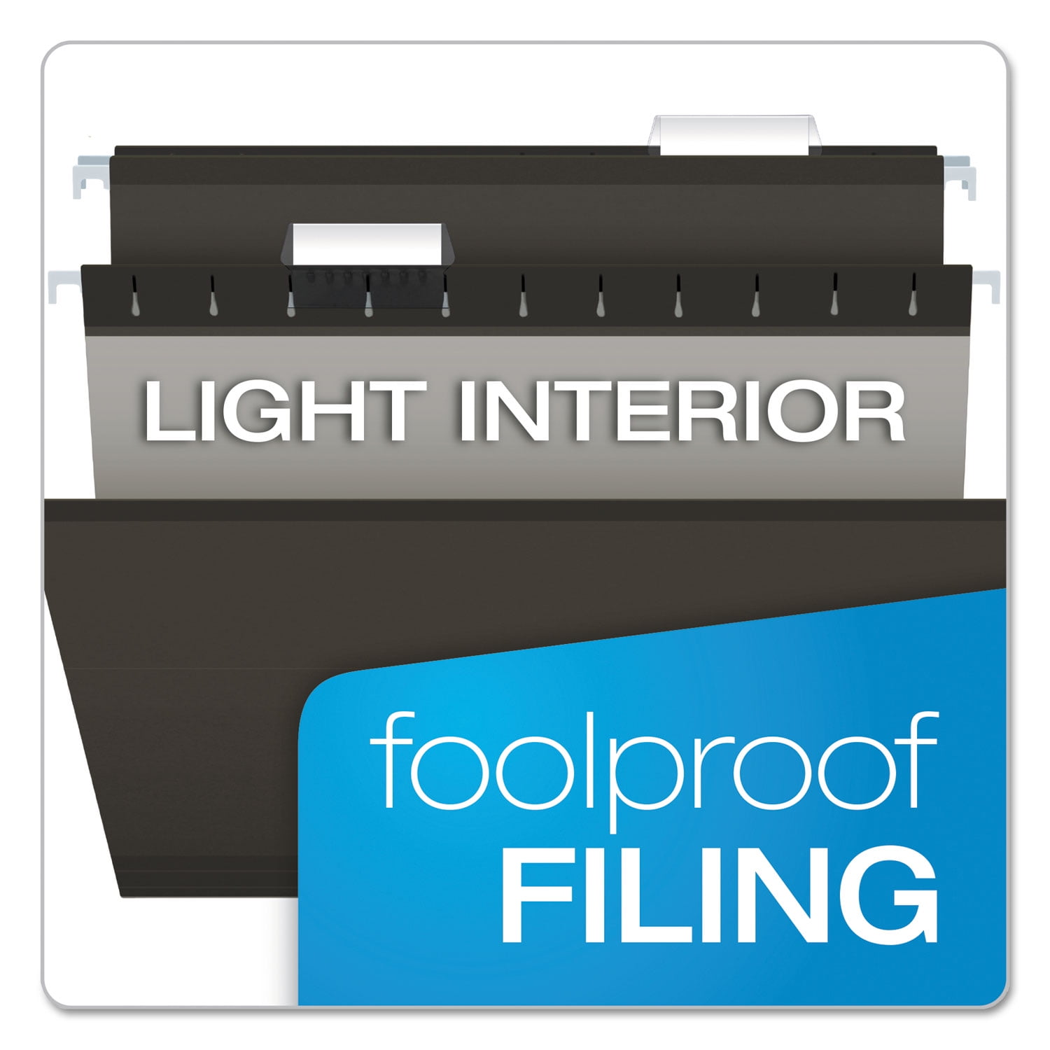Pendaflex 04153 1/5 BLA 1/5-Cut Tabs Colored Reinforced Hanging Legal Folders - Black (25/Box)