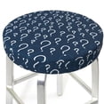 thumbnail image 3 of Picia Question Marks Pattern Round Stool Covers Comfy Seat Covers Stretch Removable Washable Chair Slipcover Round Bar Chair Cushion Cover-12 inch, 3 of 7