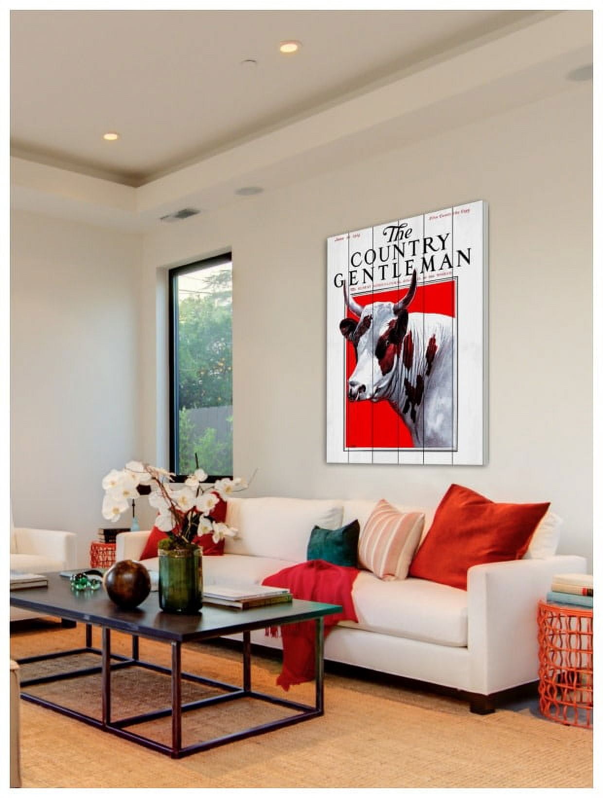 Marmont Hill "CG Bull" Painting Print on White Wood