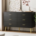 thumbnail image 6 of YouTrend 6 Drawer Black Double Dresser, Wood Adult Storage Cabinet with Metal Handles for Living Room,Bedroom, 6 of 10