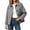 Black, variant on Plaid Jackets for Women Button Down Cropped Jacket Casual Loose Lapel Long Sleeve lightweight Jacket