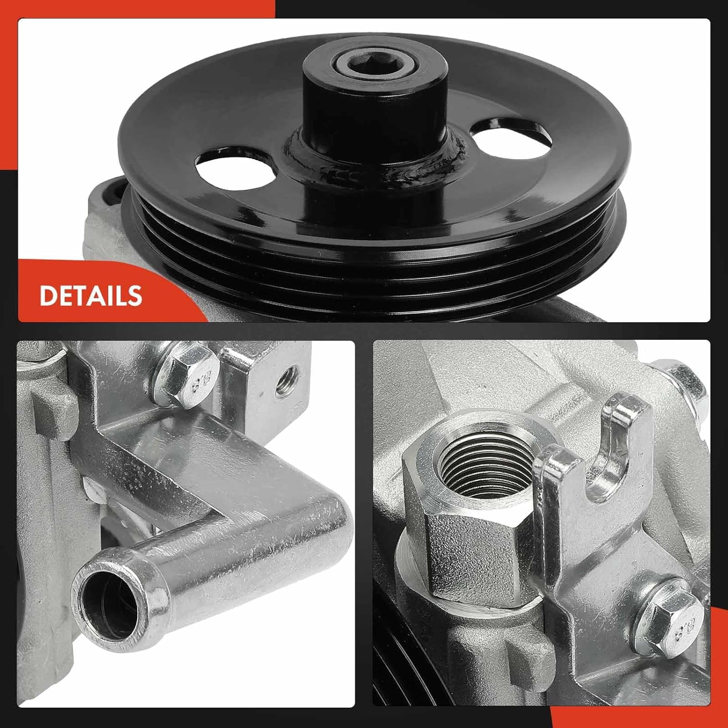 A-Premium Power Steering Pump with Pulley Replacement for Kia Spectra 2004-2009 Sportage 2005-2010 Hyundai Tucson 2005-2009
