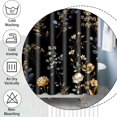thumbnail image 5 of Vintage Boho Floral Shower Curtain with Hooks, Black & Gold Floral Bathroom Curtain, Waterproof Farmhouse Decor, 5 of 8
