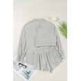 thumbnail image 6 of Women's Gray 3-Piece Crop Tank Top, Shorts, and Cardigan Lounge Set - [ZhiHiMeRi] | (US 12-14)L, 6 of 12