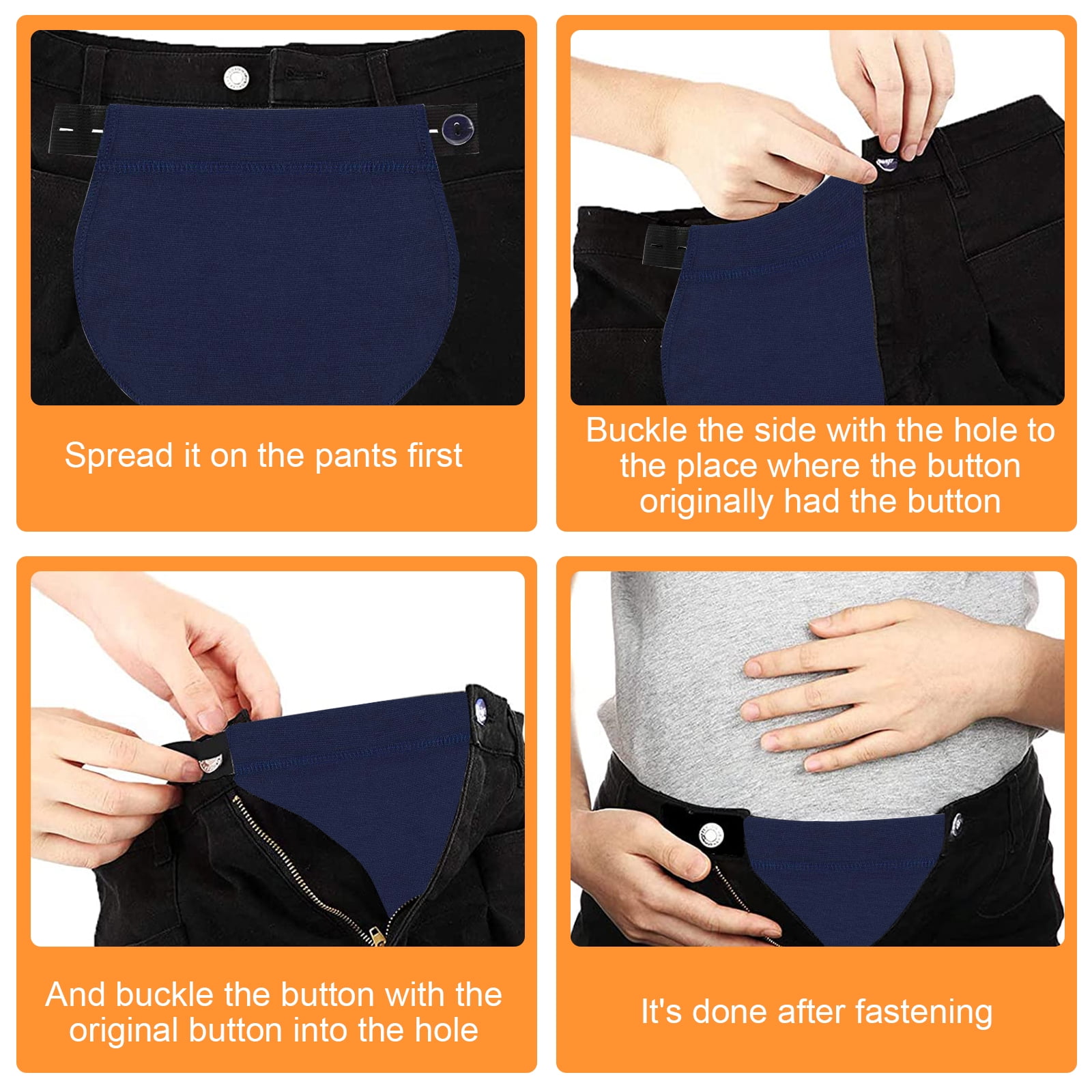 6 Pcs Pantalons de Maternite Serres pour Grossesse Extension de Taille Jeans de Grossesse Ajustables Ceinture Elastique Bouton