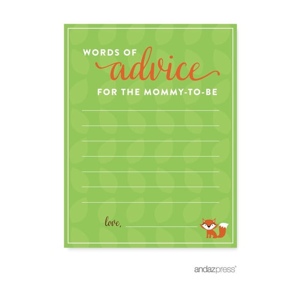 Koyal Wholesale Woodland Animals Deer Baby Shower Advice Cards – 20-Pack