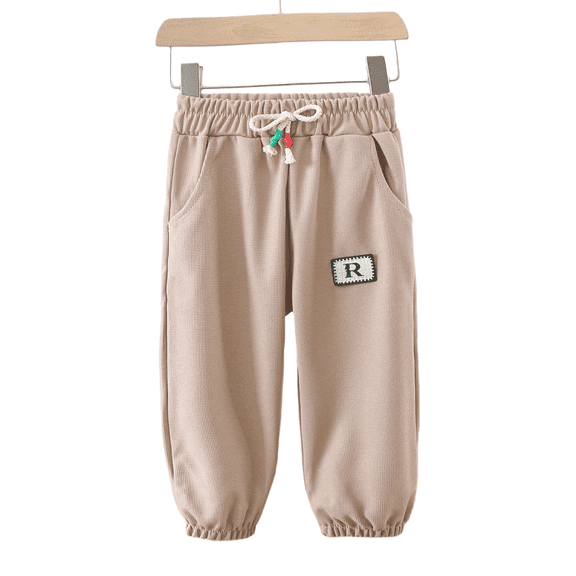 LYMAYTER Boys Girls Pants Kids Casual Sweatpants Elastic Waist Drawstring Comfortable Soft Spring Autumn Daily Wear