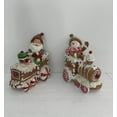 thumbnail image 7 of Set of 2 Santa and Snowman on Gingerbread Trains Christmas Figures - 6.75", 7 of 7