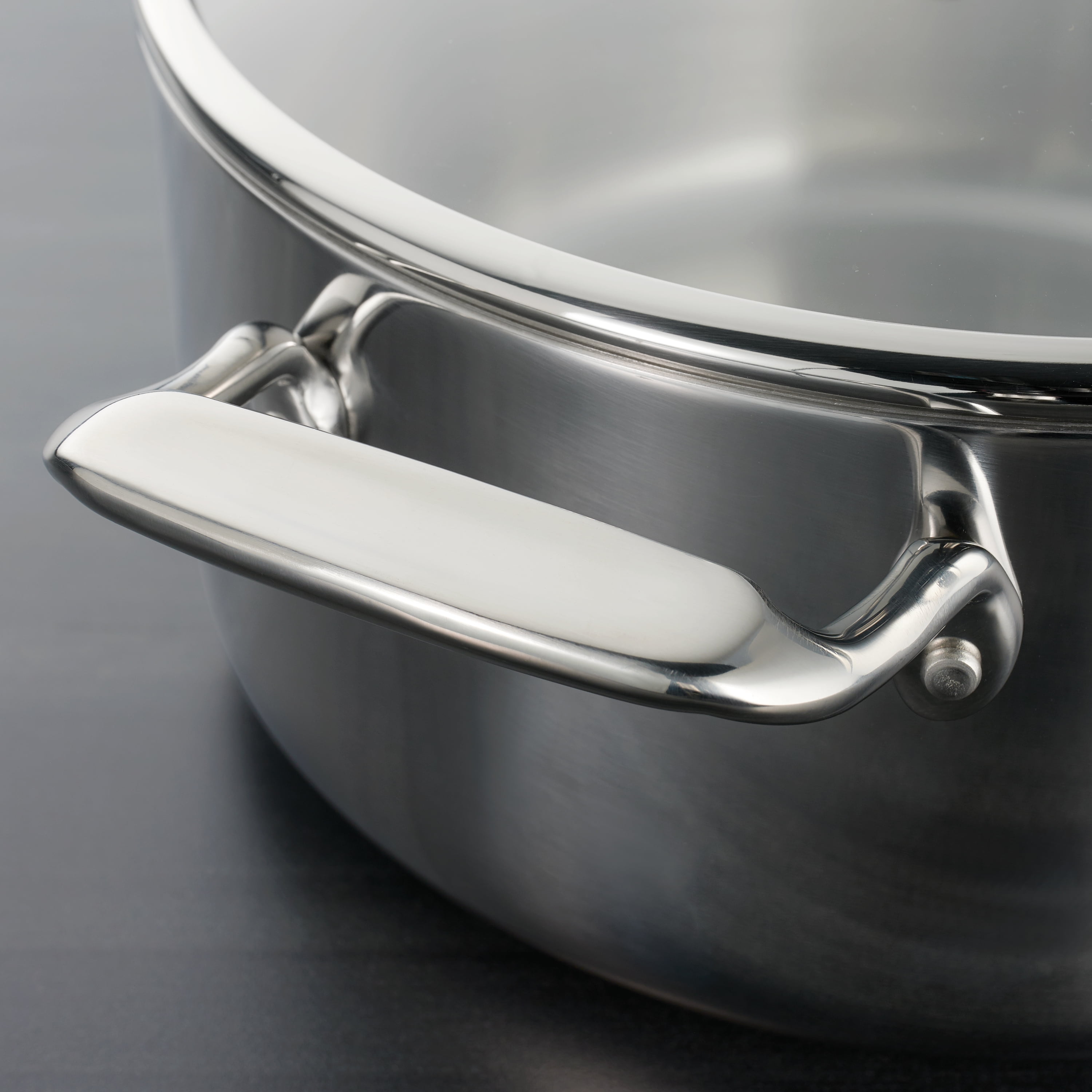 Tramontina Covered Sauce Pan with Helper Handle Stainless Steel Tri-Ply  Clad, 4-Quart, 80116/024DS