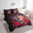 thumbnail image 4 of Feelyou Cartoon Wolf Teens Twin Bedding Sets 7-Piece, Romantic Jungle Animal Bedding Comforter Set, Red Anniversary Rose Reversible Sheet Sets, Ultra Soft Bedroom Decor, 4 of 9