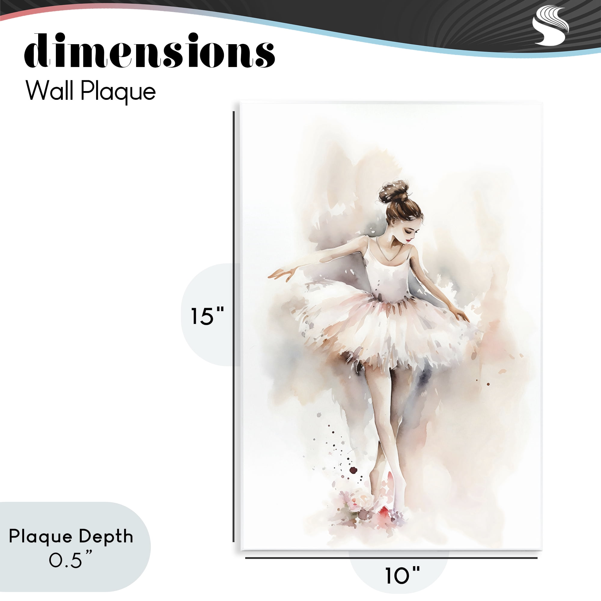 Stupell Industries Watercolor Dancer Pose Wall Plaque Art, design by Creative Studio