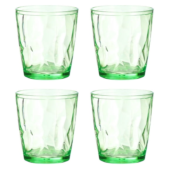 Uxcell 10oz Acrylic Drinking Glasses, 4Pack Plastic Reusable Tumblers Drinkware for Home Outdoors, Green