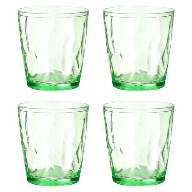 Uxcell Vasos de acrílico de 10oz, 4Pack, vasos reutilizables de plástico para el hogar y al aire libre, Verde