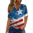thumbnail image 5 of XWSHYW American Flag Shirts for Women Loose Fit V Neck USA Flag Patriotic T Shirt Fashion American Stars Stripes Short Sleeve Tee Gift for Best Friend Wife Sister Mother, 5 of 5