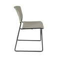 thumbnail image 5 of Regency Kahlo 36 in. Square Breakroom Table- Mahogany Top, Chrome Base & 4 Zeng Stack Chairs- Grey, 5 of 8
