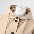 thumbnail image 6 of YDFCWXW Women's Trench Jackets Rain Jacket Loose Winter Hooded Oversized Elegant Windbreaker Comfortable Coat Outwear Khaki, M, 6 of 9
